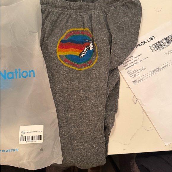 NWT Aviator Nation Gray Track Pants Brooklyn - Picture 3 of 5